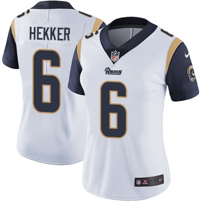 Women's Rams #6 Johnny Hekker White Stitched NFL Vapor Untouchable Limited Jersey