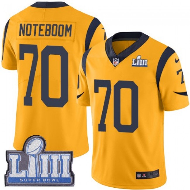 Nike Rams #70 Joseph Noteboom Gold Super Bowl LIII Bound Men's Stitched NFL Limited Rush Jersey