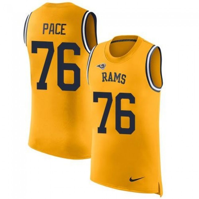 Nike Rams #76 Orlando Pace Gold Men's Stitched NFL Limited Rush Tank Top Jersey