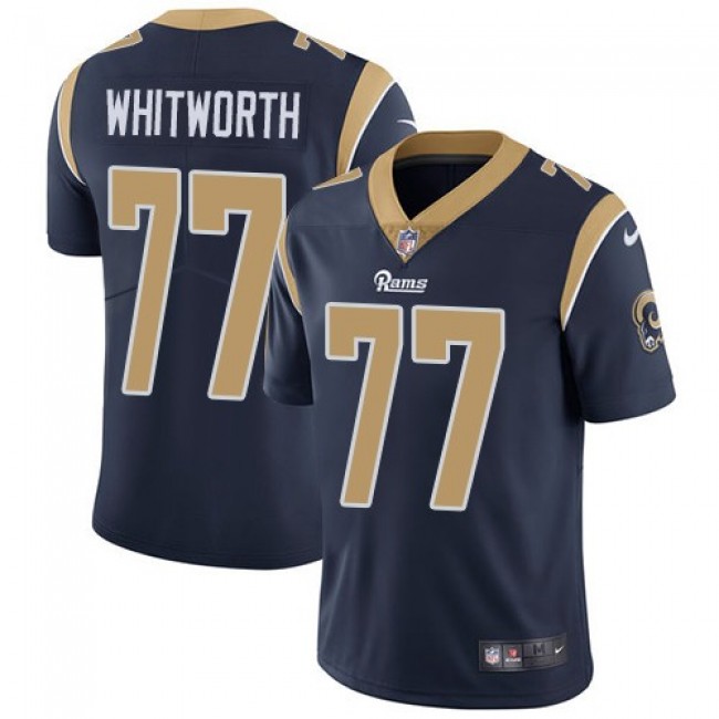 Nike Rams #77 Andrew Whitworth Navy Blue Team Color Men's Stitched NFL Vapor Untouchable Limited Jersey