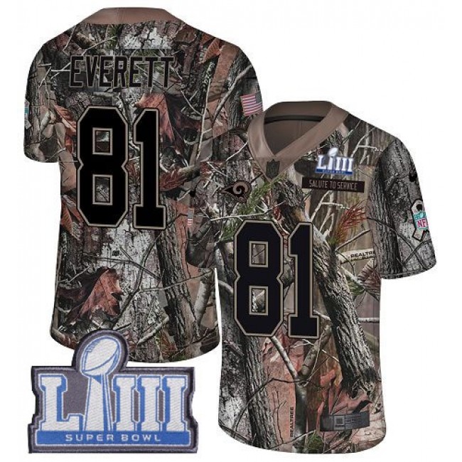 Nike Rams #81 Gerald Everett Camo Super Bowl LIII Bound Men's Stitched NFL Limited Rush Realtree Jersey