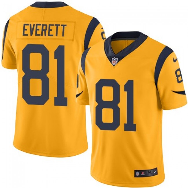Los Angeles Rams #81 Gerald Everett Gold Youth Stitched NFL Limited Rush Jersey