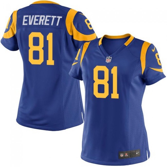 Women's Rams #81 Gerald Everett Royal Blue Alternate Stitched NFL Elite Jersey