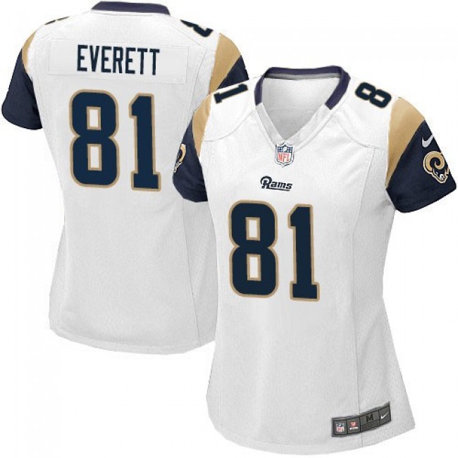 Women's Rams #81 Gerald Everett White Stitched NFL Elite Jersey