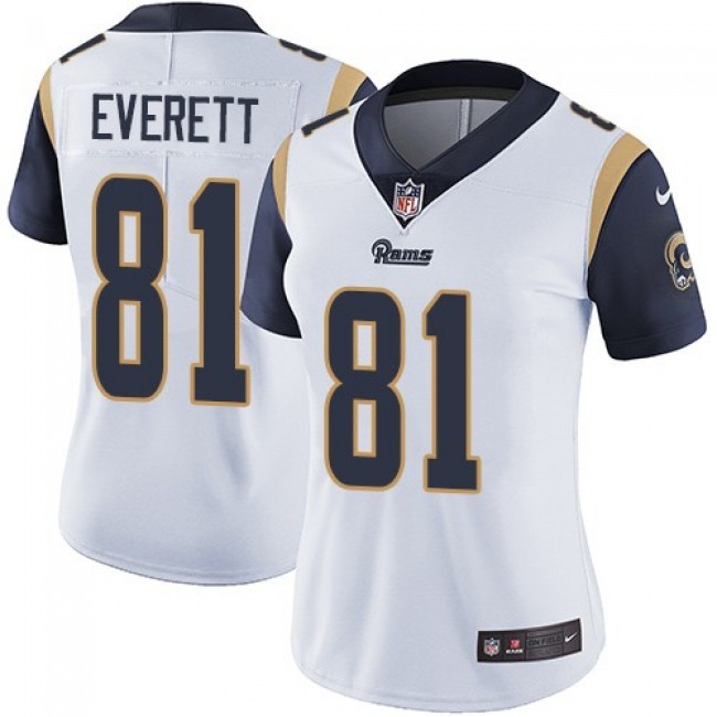 Women's Rams #81 Gerald Everett White Stitched NFL Vapor Untouchable Limited Jersey