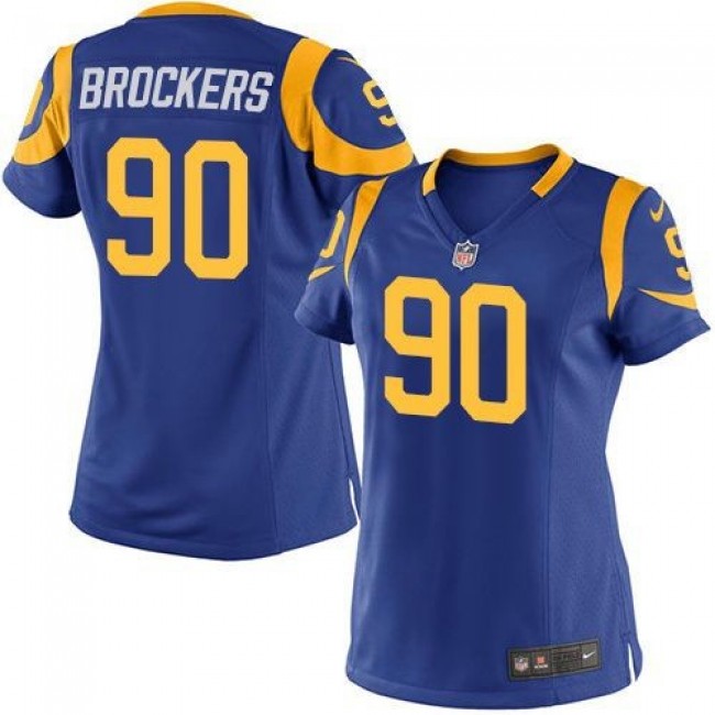 Women's Rams #90 Michael Brockers Royal Blue Alternate Stitched NFL Elite Jersey