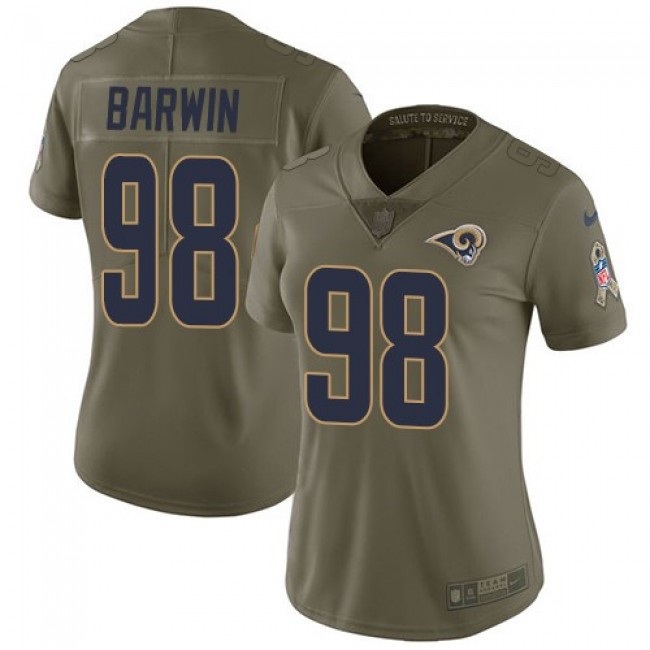 Women's Rams #98 Connor Barwin Olive Stitched NFL Limited 2017 Salute to Service Jersey