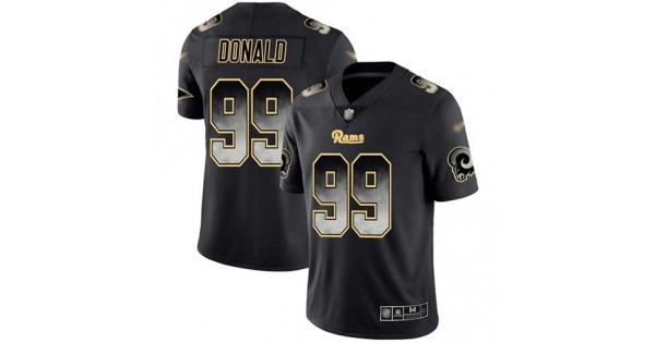 العين بالانجليزي Rams #99 Aaron Donald Black Gold Men's Stitched Football Vapor Untouchable Limited Jersey العين بالانجليزي