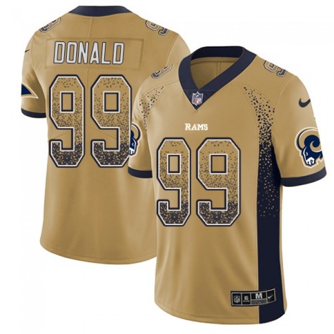 Nike Rams #99 Aaron Donald Gold Men's Stitched NFL Limited Rush Drift Fashion Jersey