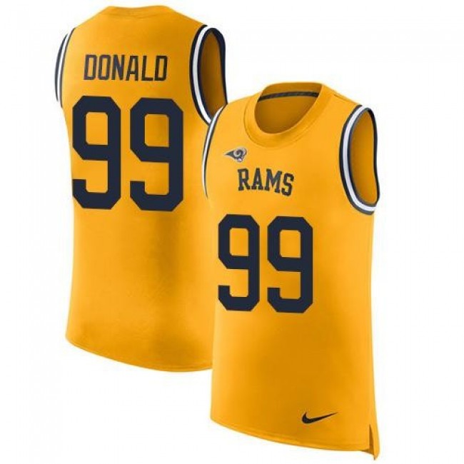 Nike Rams #99 Aaron Donald Gold Men's Stitched NFL Limited Rush Tank Top Jersey