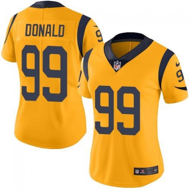 سنبا NFL Jersey alterations-Women's Rams #99 Aaron Donald Gold Stitched ... سنبا