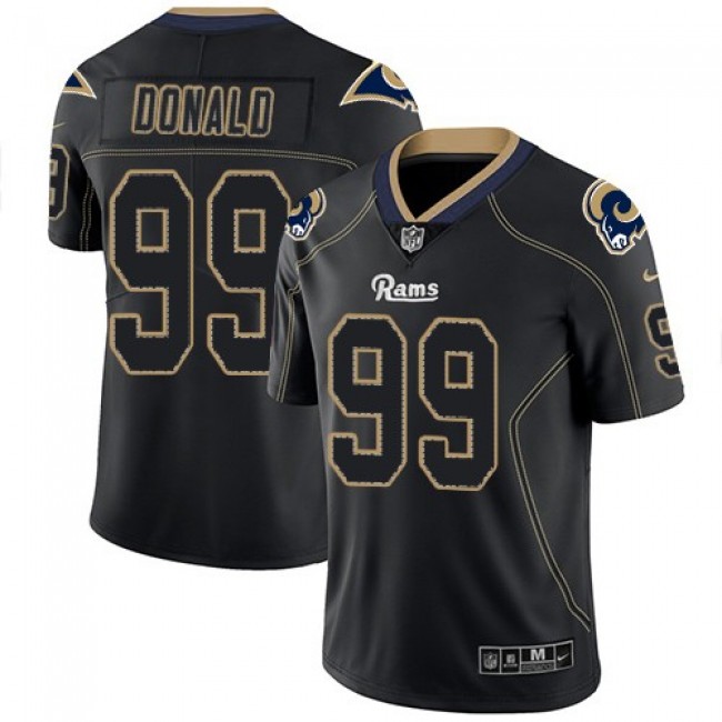 Nike Rams #99 Aaron Donald Lights Out Black Men's Stitched NFL Limited Rush Jersey