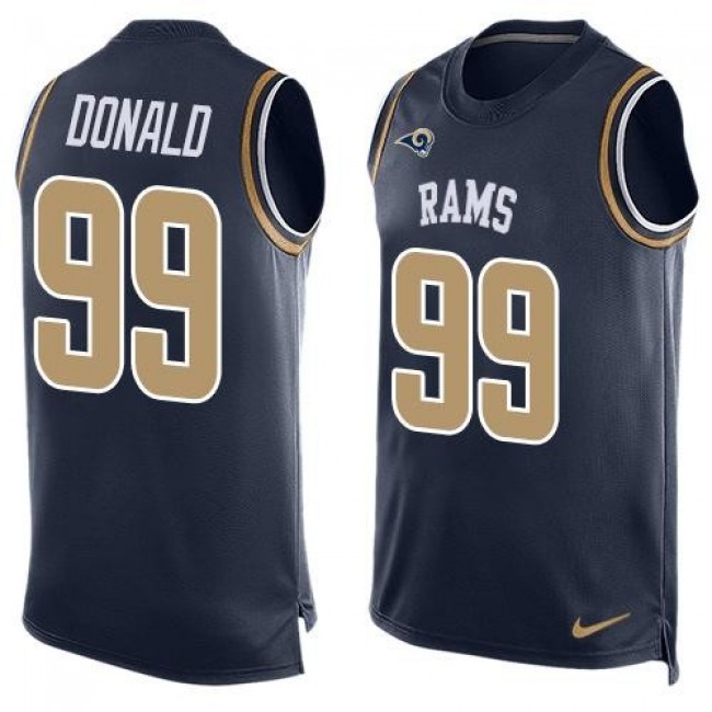 Nike Rams #99 Aaron Donald Navy Blue Team Color Men's Stitched NFL Limited Tank Top Jersey