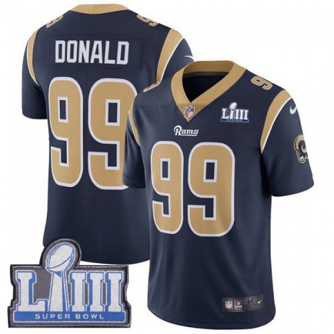 تغليف هدايا عطور #99 Limited Aaron Donald Navy Blue Nike NFL Home Men's Jersey Los Angeles Rams Vapor Untouchable Super Bowl LIII Bound صناديق ايكيا