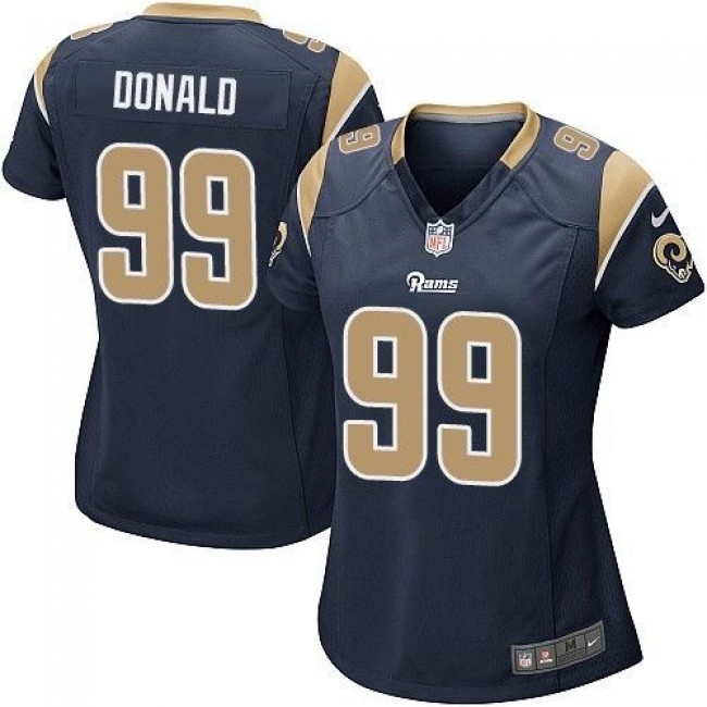 Women's Rams #99 Aaron Donald Navy Blue Team Color Stitched NFL Elite Jersey