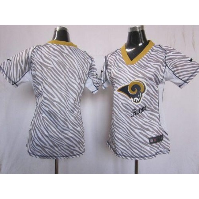 Women's Rams Blank Zebra Stitched NFL Elite Jersey