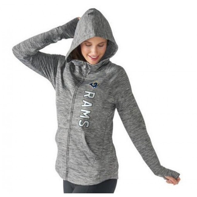 Women's NFL Los Angeles Rams G-III 4Her by Carl Banks Recovery Full-Zip Hoodie Heathered Gray Jersey