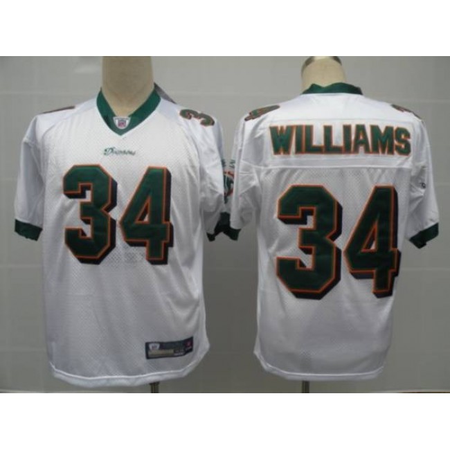 Dolphins #34 Ricky Williams White Stitched NFL Jersey