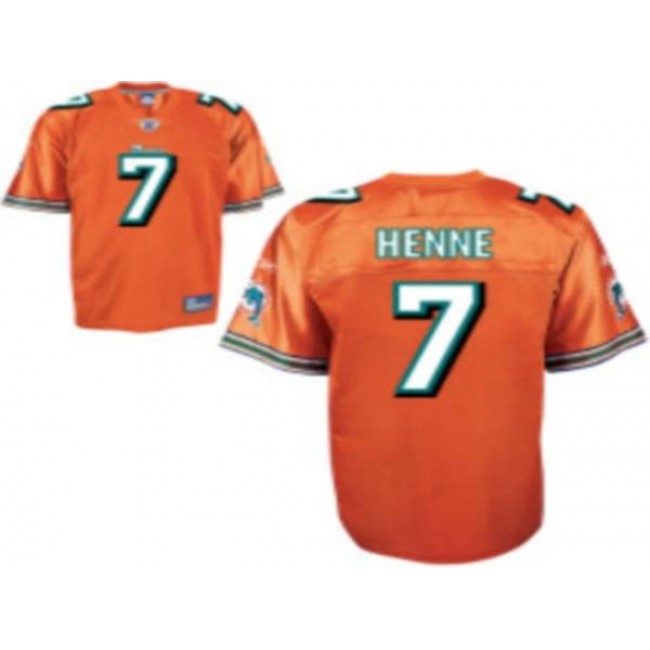 Dolphins #7 Chad Henne Orange Stitched NFL Jersey