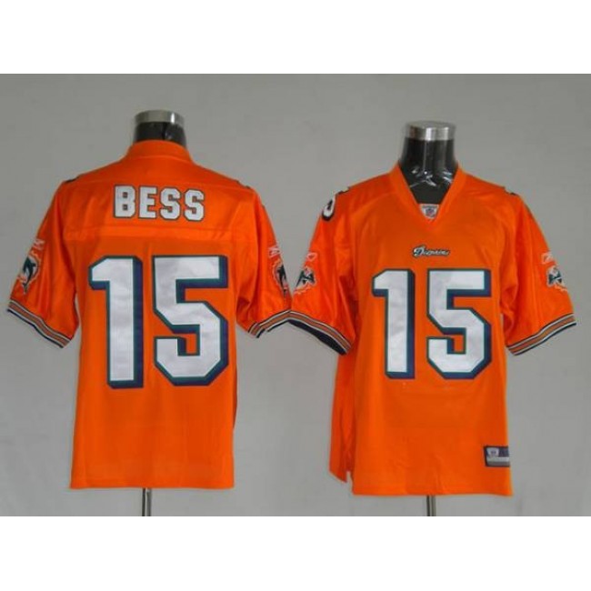 Dolphins Davone Bess #15 Orange Stitched NFL Jersey