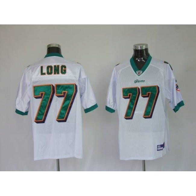 Dolphins Jake Long #77 White Stitched NFL Jersey