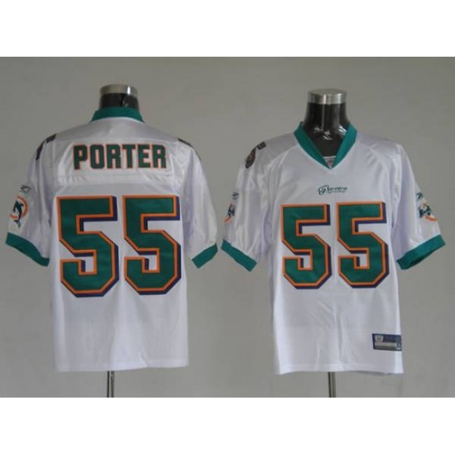 Dolphins Joey Porter #55 White Stitched NFL Jersey