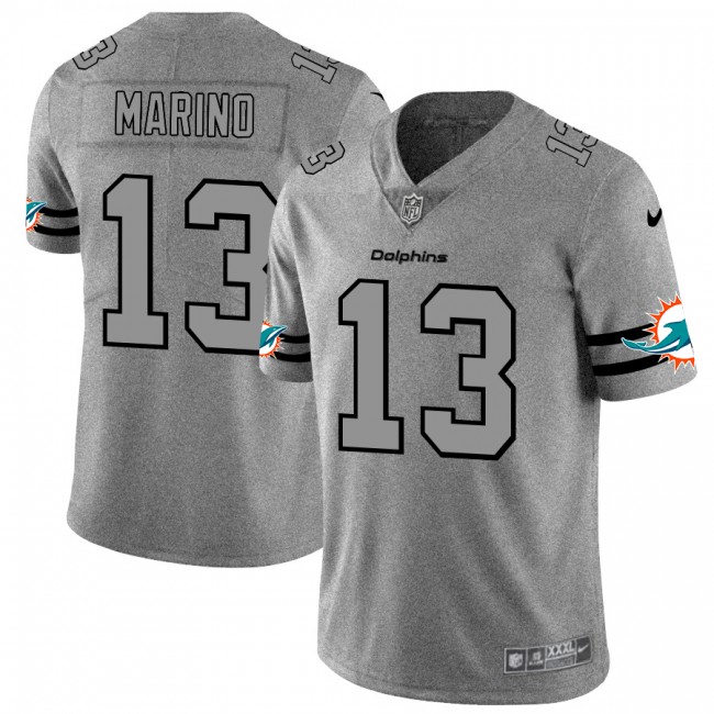 Miami Dolphins #13 Dan Marino Men's Nike Gray Gridiron II Vapor Untouchable Limited NFL Jersey