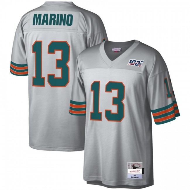 Miami Dolphins #13 Dan Marino Mitchell & Ness NFL 100 Retired Player Platinum Jersey