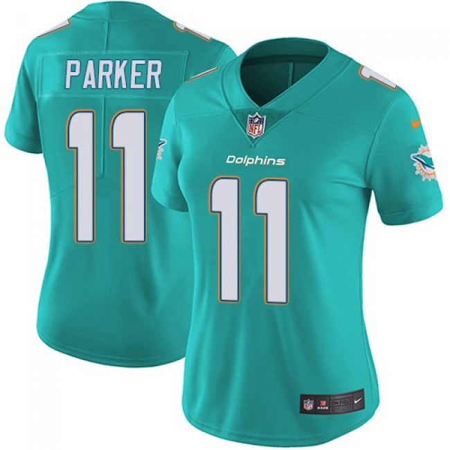 Women's Dolphins #11 DeVante Parker Aqua Green Team Color Stitched NFL Vapor Untouchable Limited Jersey