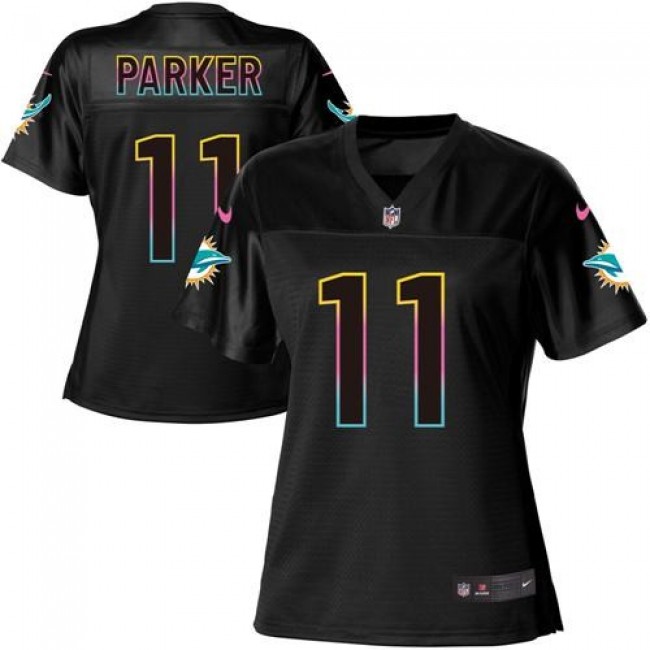 Women's Dolphins #11 DeVante Parker Black NFL Game Jersey