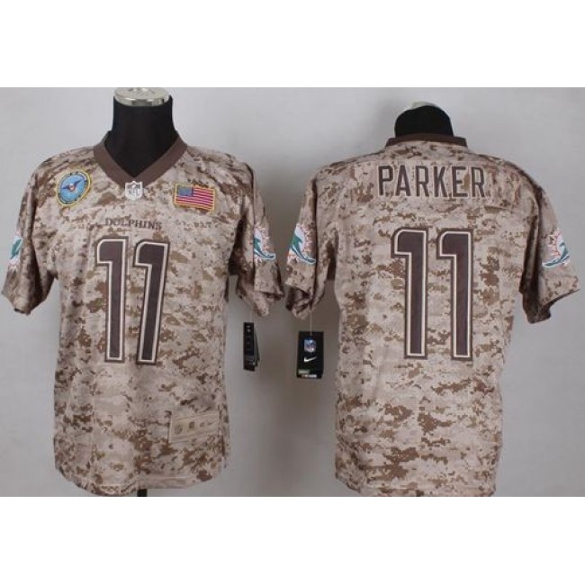 Nike Dolphins #11 DeVante Parker Camo Men's Stitched NFL New Elite USMC Jersey