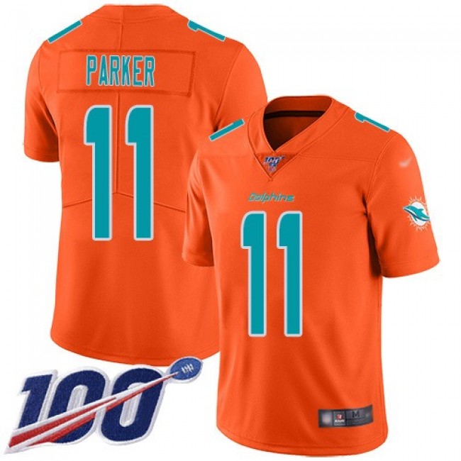Nike Dolphins #11 DeVante Parker Orange Men's Stitched NFL Limited Inverted Legend 100th Season Jersey