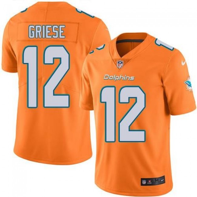 Miami Dolphins #12 Bob Griese Orange Youth Stitched NFL Limited Rush Jersey