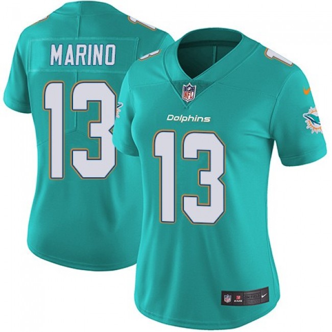 Women's Dolphins #13 Dan Marino Aqua Green Team Color Stitched NFL Vapor Untouchable Limited Jersey