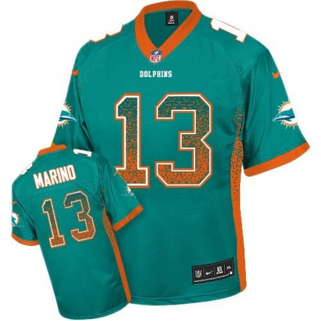 Miami Dolphins #13 Dan Marino Aqua Green Team Color Youth Stitched NFL Elite Drift Fashion Jersey
