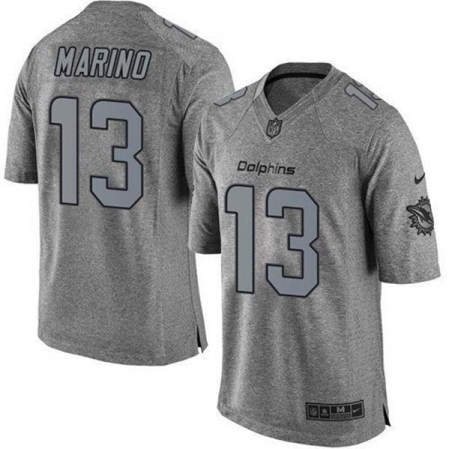 التواء اليد NFL Jersey 24-Nike Dolphins #13 Dan Marino Gray Men's Stitched NFL ... التواء اليد