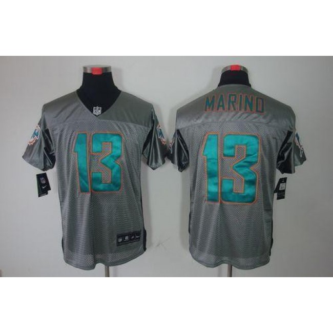 Nike Dolphins #13 Dan Marino Grey Shadow Men's Stitched NFL Elite Jersey