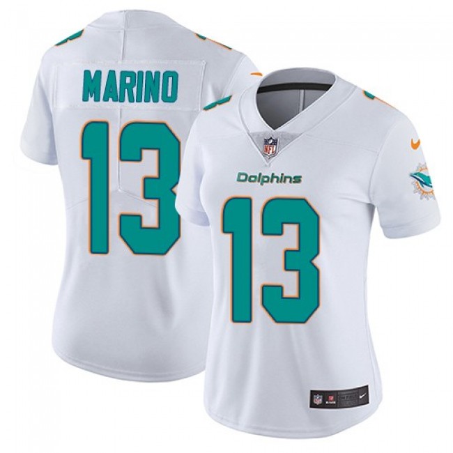 Women's Dolphins #13 Dan Marino White Stitched NFL Vapor Untouchable Limited Jersey