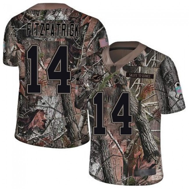 Nike Dolphins #14 Ryan Fitzpatrick Camo Men's Stitched NFL Limited Rush Realtree Jersey