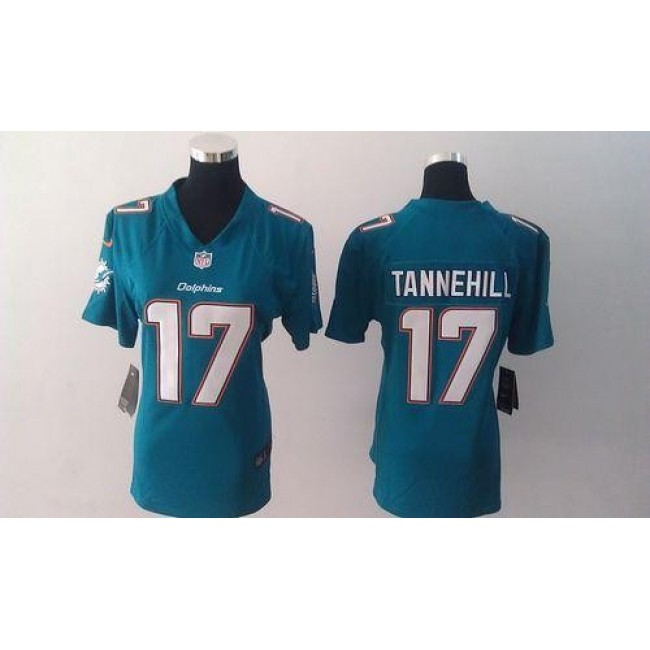 Women's Dolphins #17 Ryan Tannehill Aqua Green Team Color Stitched NFL Elite Jersey