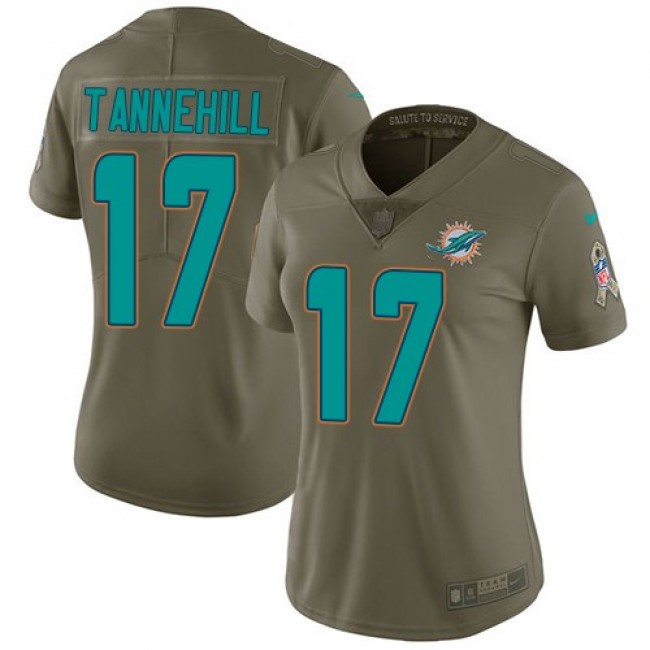 صابون افريقي سائل Women's Dolphins #17 Ryan Tannehill Olive Stitched NFL Limited 2017 Salute  to Service Jersey صابون افريقي سائل