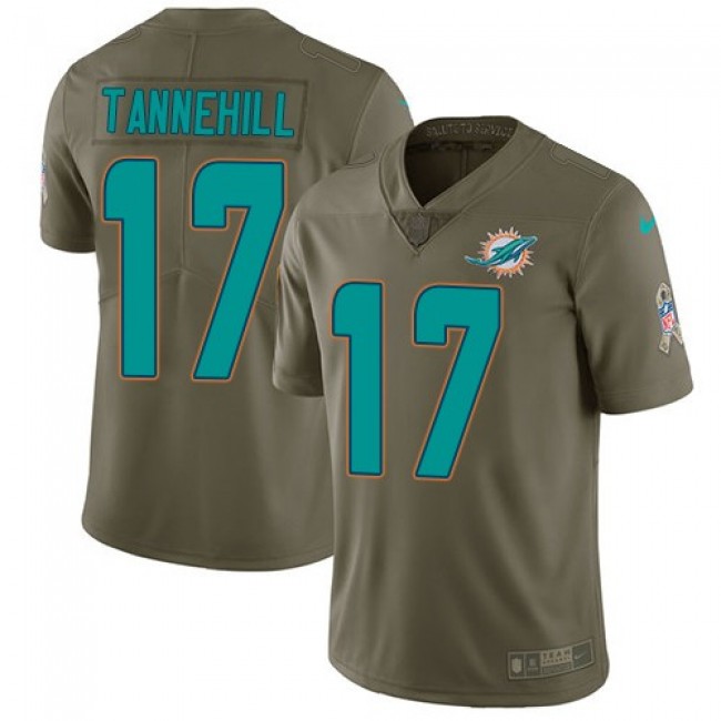 Miami Dolphins #17 Ryan Tannehill Olive Youth Stitched NFL Limited 2017 Salute to Service Jersey