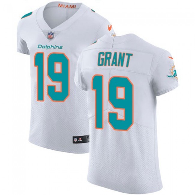 Nike Dolphins #19 Jakeem Grant White Men's Stitched NFL Vapor Untouchable Elite Jersey