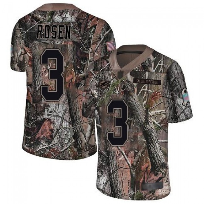 Nike Dolphins #3 Josh Rosen Camo Men's Stitched NFL Limited Rush Realtree Jersey