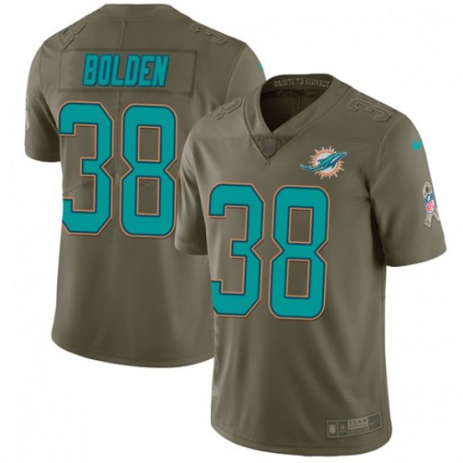 Nike Dolphins #38 Brandon Bolden Olive Men's Stitched NFL Limited 2017 Salute To Service Jersey