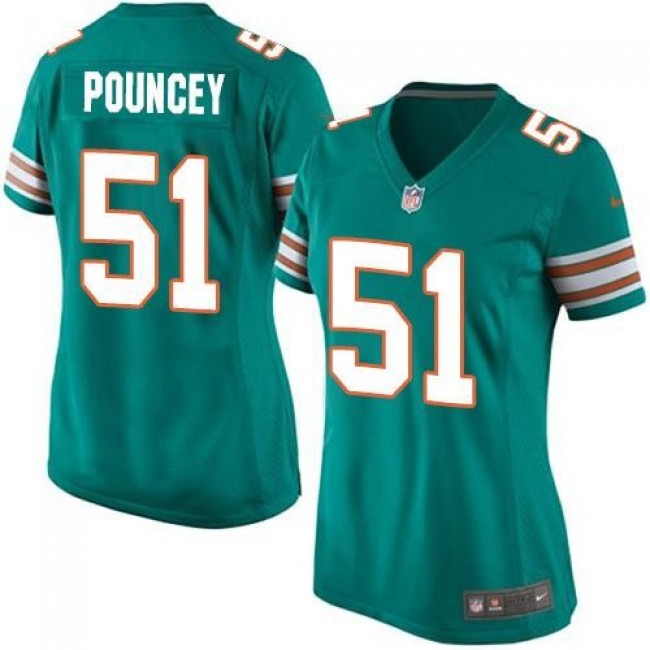 المراعي جبنة Top Quality NFL Jersey-Women's Dolphins #51 Mike Pouncey Aqua ... المراعي جبنة