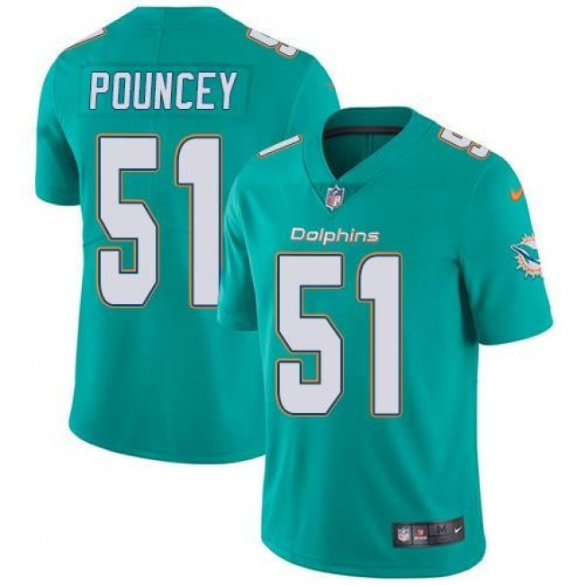 Miami Dolphins #51 Mike Pouncey Aqua Green Team Color Youth Stitched NFL Vapor Untouchable Limited Jersey