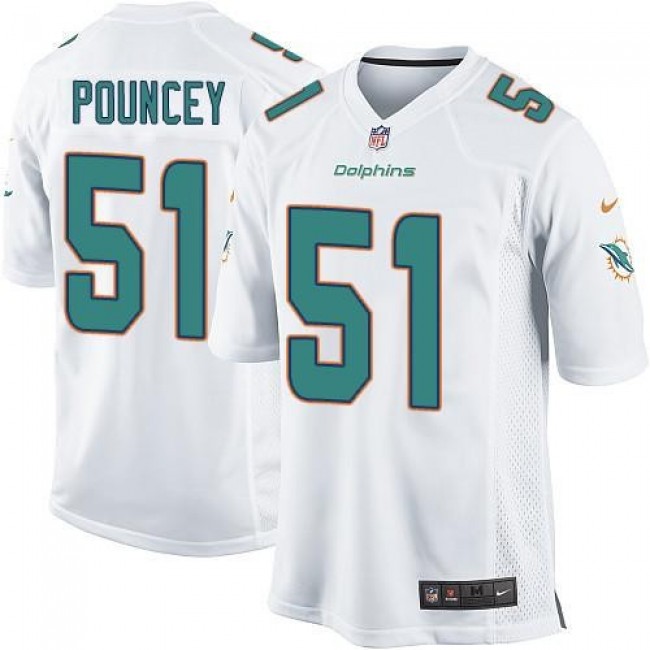 Miami Dolphins #51 Mike Pouncey White Youth Stitched NFL Elite Jersey