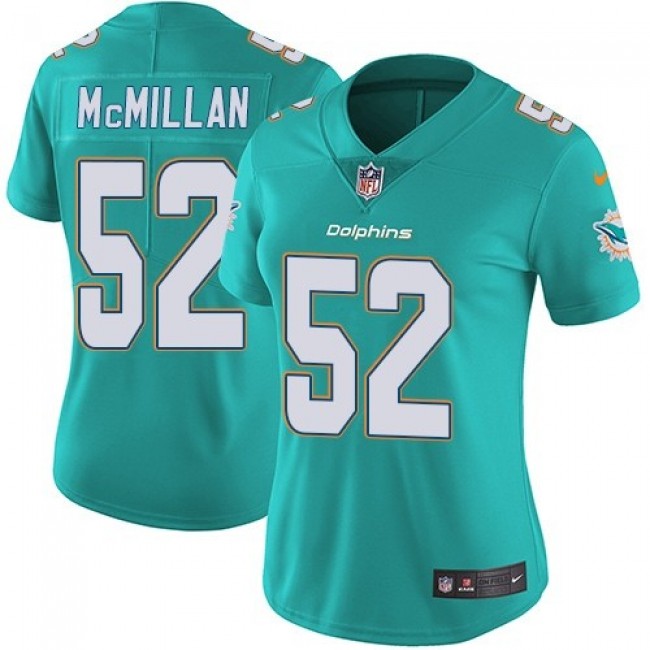 Women's Dolphins #52 Raekwon McMillan Aqua Green Team Color Stitched NFL Vapor Untouchable Limited Jersey