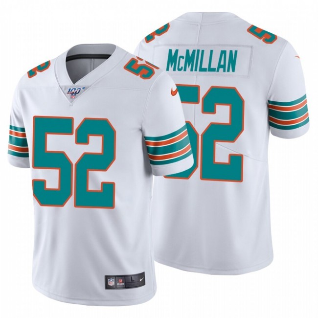 Nike Dolphins #52 Raekwon Mcmillan White Alternate Men's Stitched NFL 100th Season Vapor Untouchable Limited Jersey